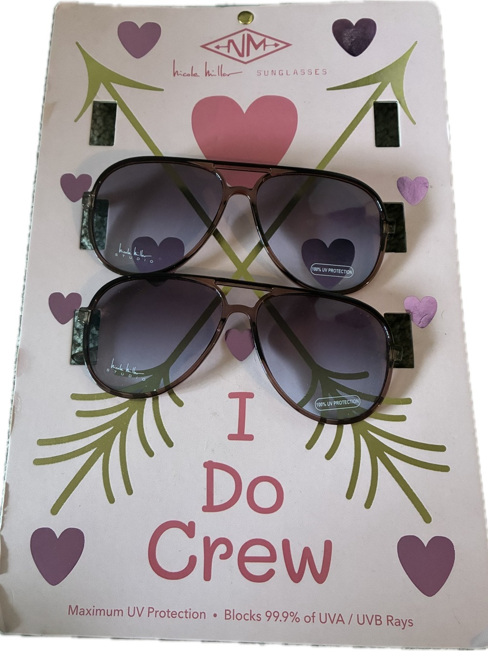 Nicole Miller Brown Gradient Aviator Sunglasses (2 Pack)